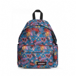 Eastpak Zaino Padded Day Pak r 7D7 Doodle Blue Colore Azzurro con grafica Fumetti Disegno Rosa Arancio Giallo Rosso Nero Bianco