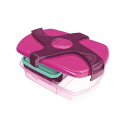 Kit PicNik - Portavivande a scomparti - Maped - Plastica - Rosa Viola Azzurro Verde