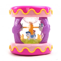 Music Drum - Carillon - Gioco Infanzia - Beb - Bambino - Pinguino Rosa Fuxia Lilla Viola - Suoni Luci - Batteria Tamburo Tamburello Pony Unicorno