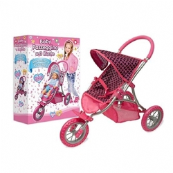 Passeggino per Bambola - Carrozzina 3 ruote - Rosa Viola - Gioco Bambina