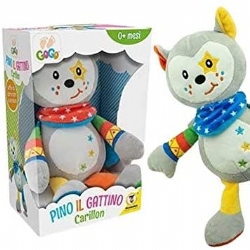 Pino il Gattino - Carillon - Gioco Infanzia - Beb - Bambino - Blu Verde Giallo Grigio - Teorema