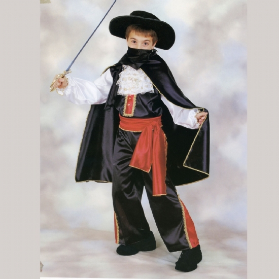 Costume Cavaliere Nero - Zorro - Vestito Carnevale - Abito  Bambino 8/10 anni - 1