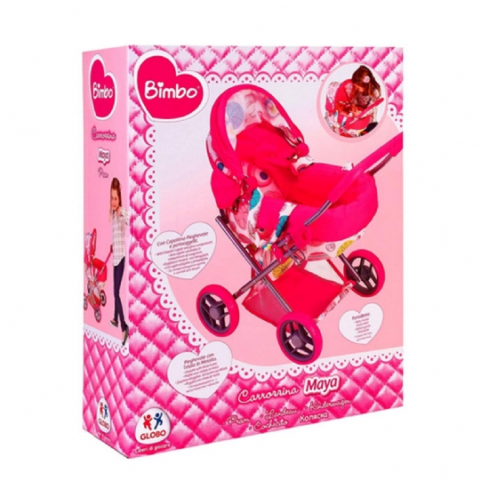 Carrozzina per Bambola - Globo - Passeggino Gioco Bambina - Rosa Viola - 2