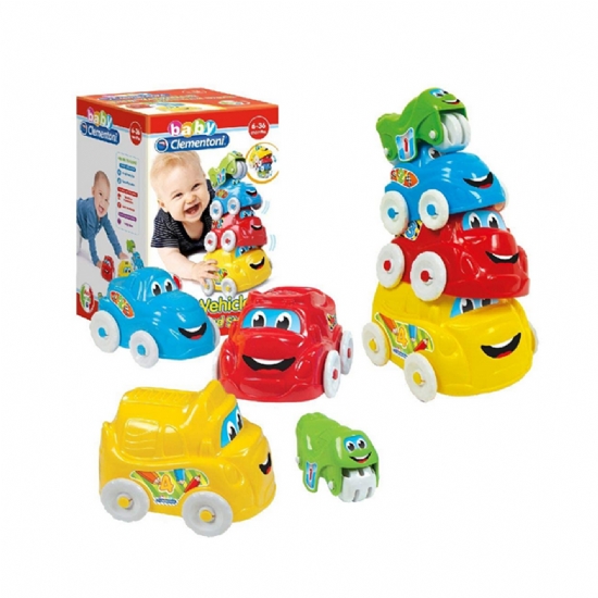 Clementoni Baby - 4 Fun Vehicles - Veicoli attivit - Macchine Cars - Gioco Infanzia - Beb - 1