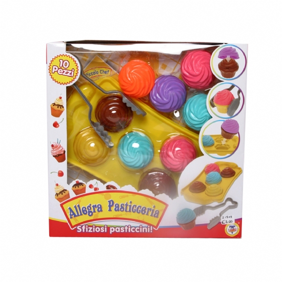 Dolce Pasticcini - Gioco Bambina Cibo  Dolcetti Torta Cucina Pentoline - Rosso Rosa Giallo Blu Marrone - 1