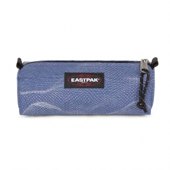 Eastpak  Astuccio Bustina Benchmark Single 3O1 Refleks Dots Navy Colore Azzurro Blue Bianco Grigio Onde Mare - 1