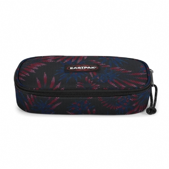 Eastpak Astuccio Ovale Oval Single C60 Flow Blushing Colore Nero Rosa Blu Rosso a Tema Fiori Palme - 1