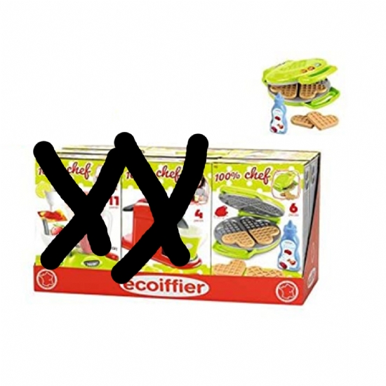 Kit gioco per Waffel - Gioco Bambina - Pentoline - Acessori Cucina - Piccolo Chef - Cuore - 1