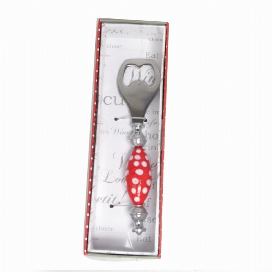 Apribottiglia Rosso Pois Bianchi - Regalo Natale - Gadget Natalizio - 1