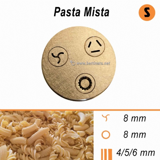 Trafila in Bronzo Speciale Pasta Mista per zuppe minestre Maccheroni Fusilli Tagliatelle - La Fattorina - 1