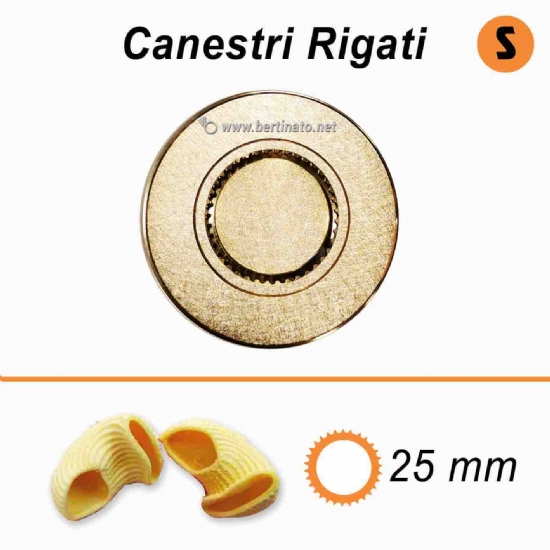 Trafila in Bronzo Speciale Canestri Rigati o Pipe Rigate - La Fattorina Macchina per fare la pasta fresca  - 1