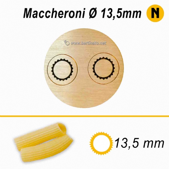 Trafila in Bronzo Speciale Maccheroni rigatoni da 13.5 mm - La Fattorina Macchina per fare la pasta fresca  - 1