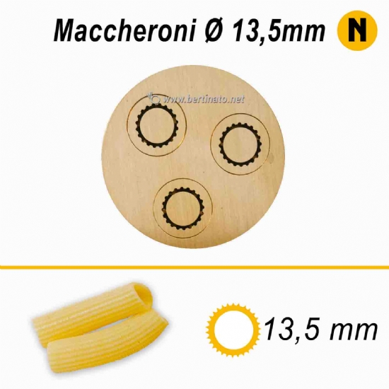 Trafila in Bronzo Speciale Maccheroni rigatoni da 13.5 mm - VIP/2 Macchina con tagliapasta automatico per fare la pasta fresca  - 1
