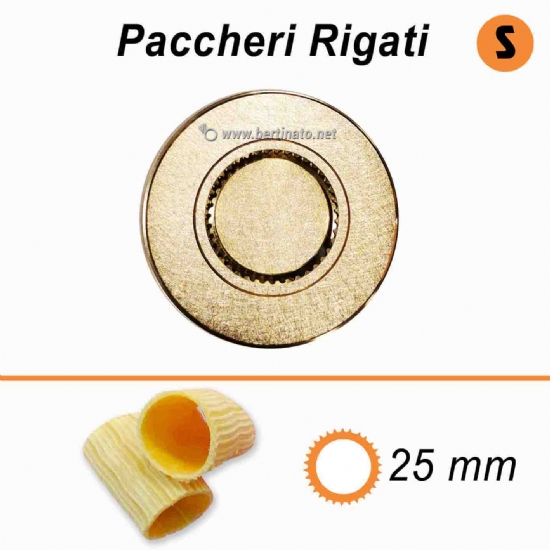 Trafila in Bronzo Speciale Paccheri Rigati - La Fattorina Macchina con tagliapasta automatico per fare la pasta fresca  - 1