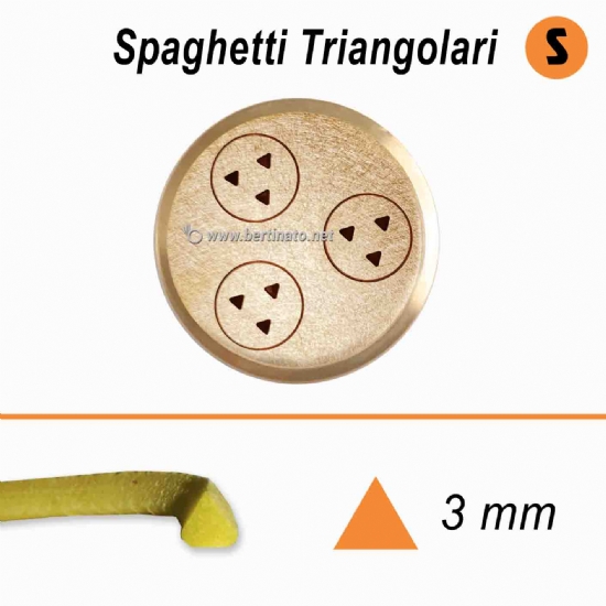 Trafila in Bronzo Speciale Spaghetti triangolari a forma di triangolo - La Fattorina Macchina per fare la pasta fresca  - 1