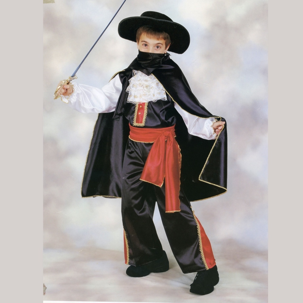 Costume Cavaliere Nero - Zorro - Vestito Carnevale - Abito Bambino